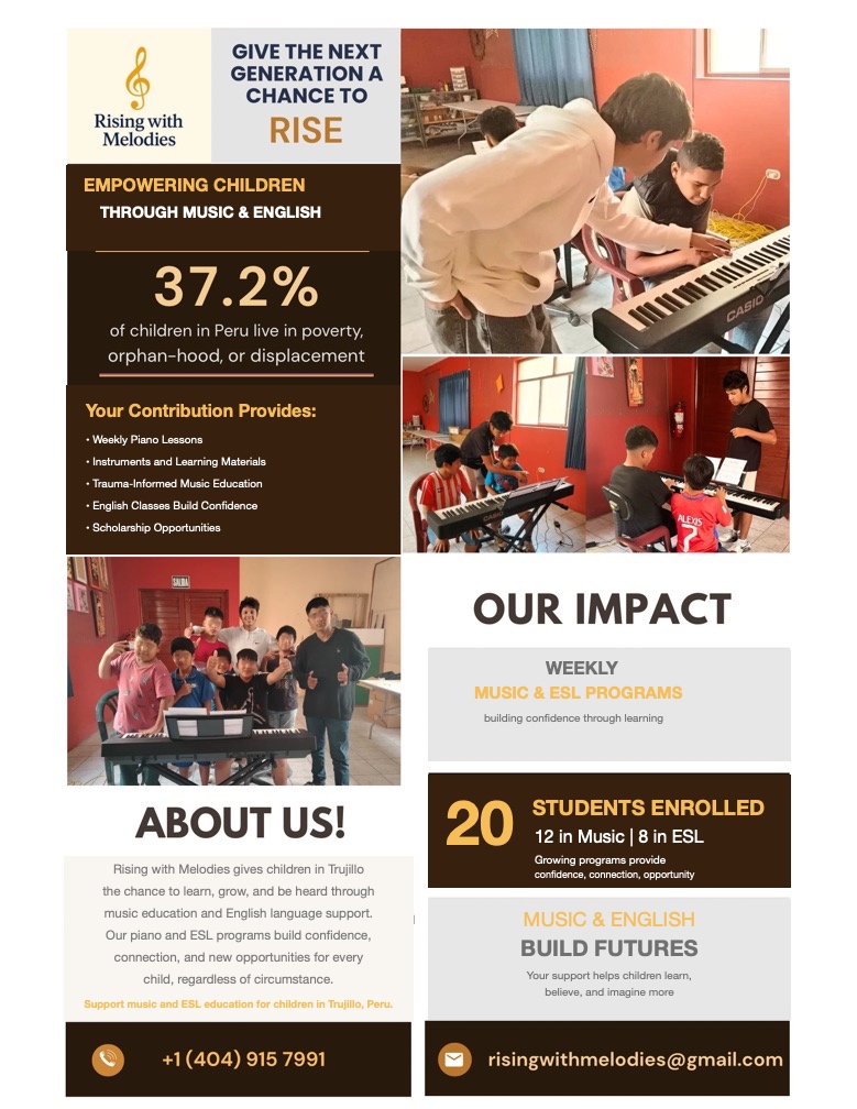 Rising with Melodies ESL Program Flyer