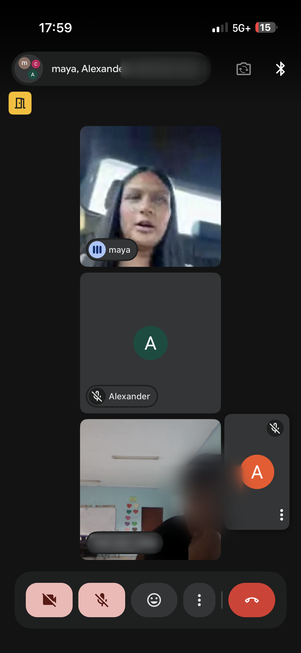 Student joining an ESL class by video call