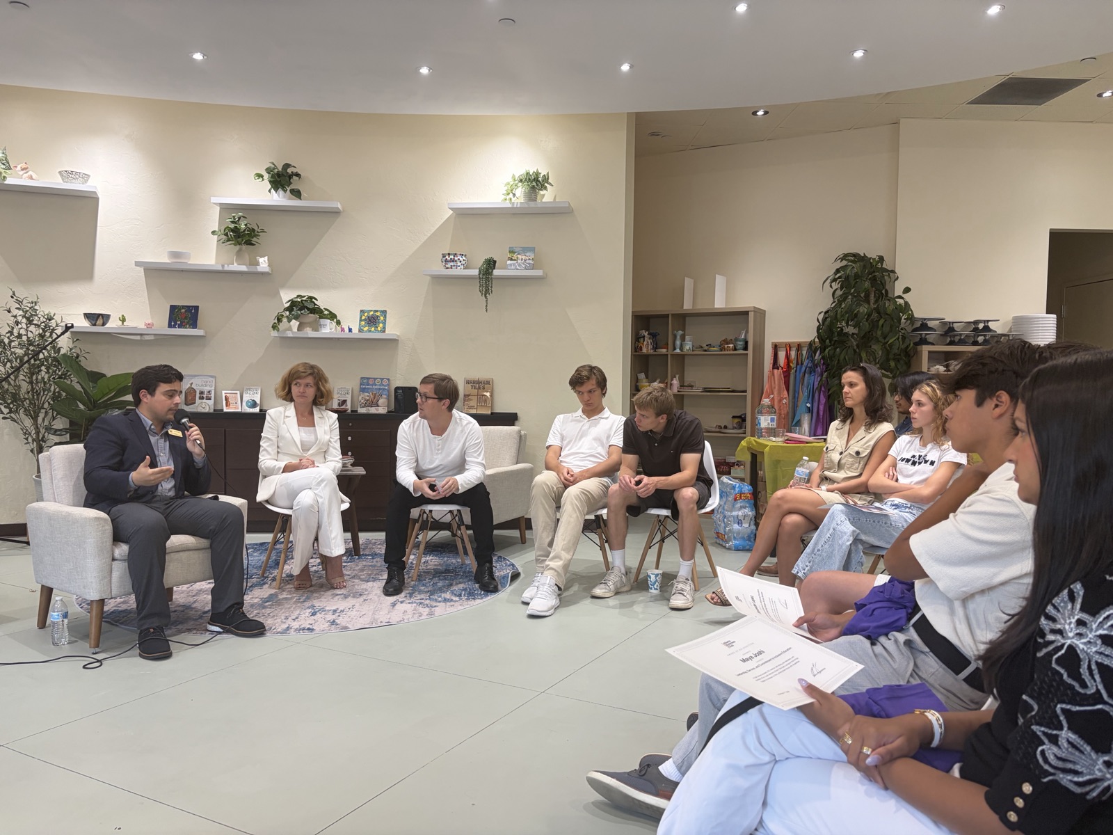 Panel discussion with Alexander Lopez, youth leaders, and guests at the recognition ceremony